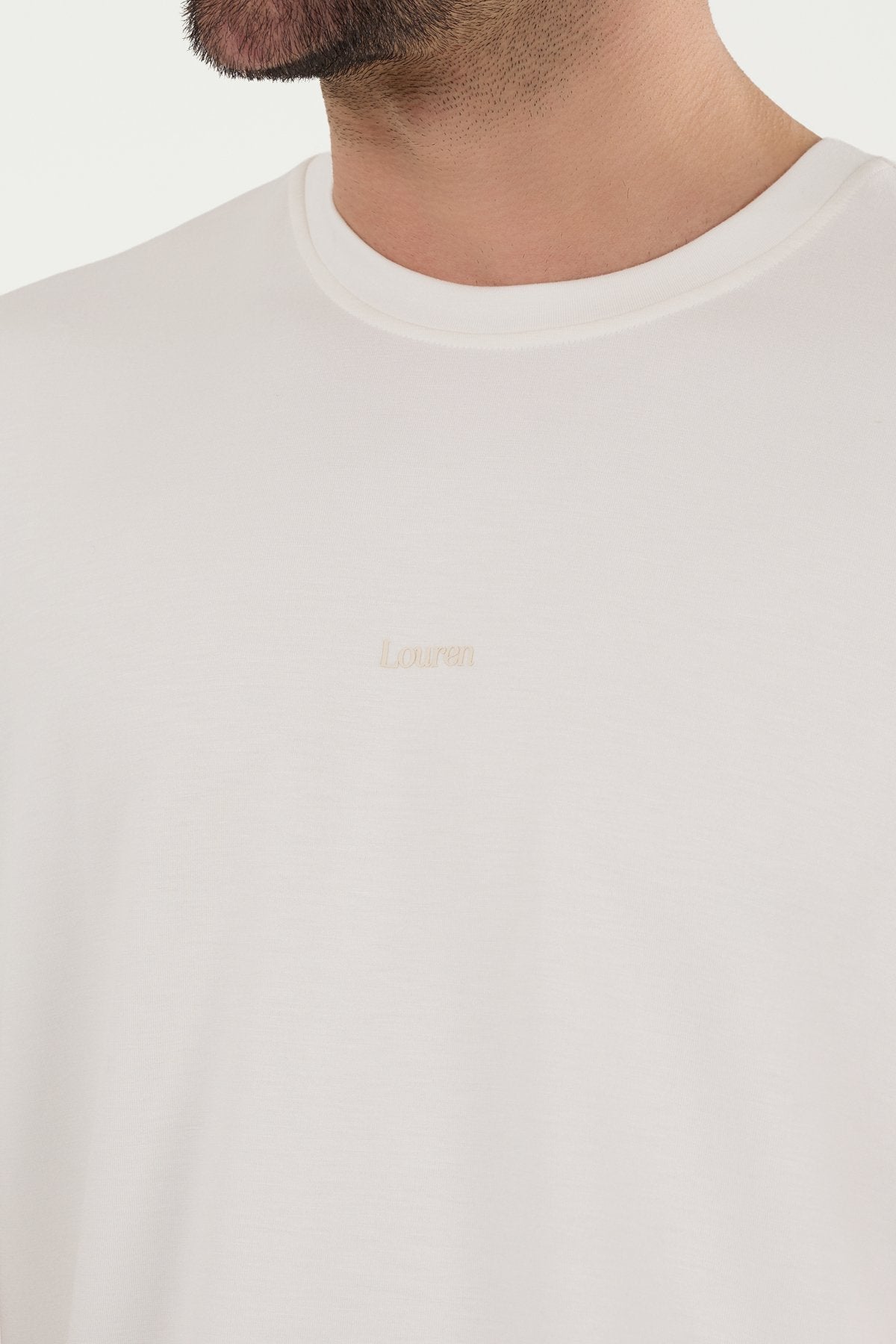 W857 Modal Kumaş Bisiklet Yaka T-shirt