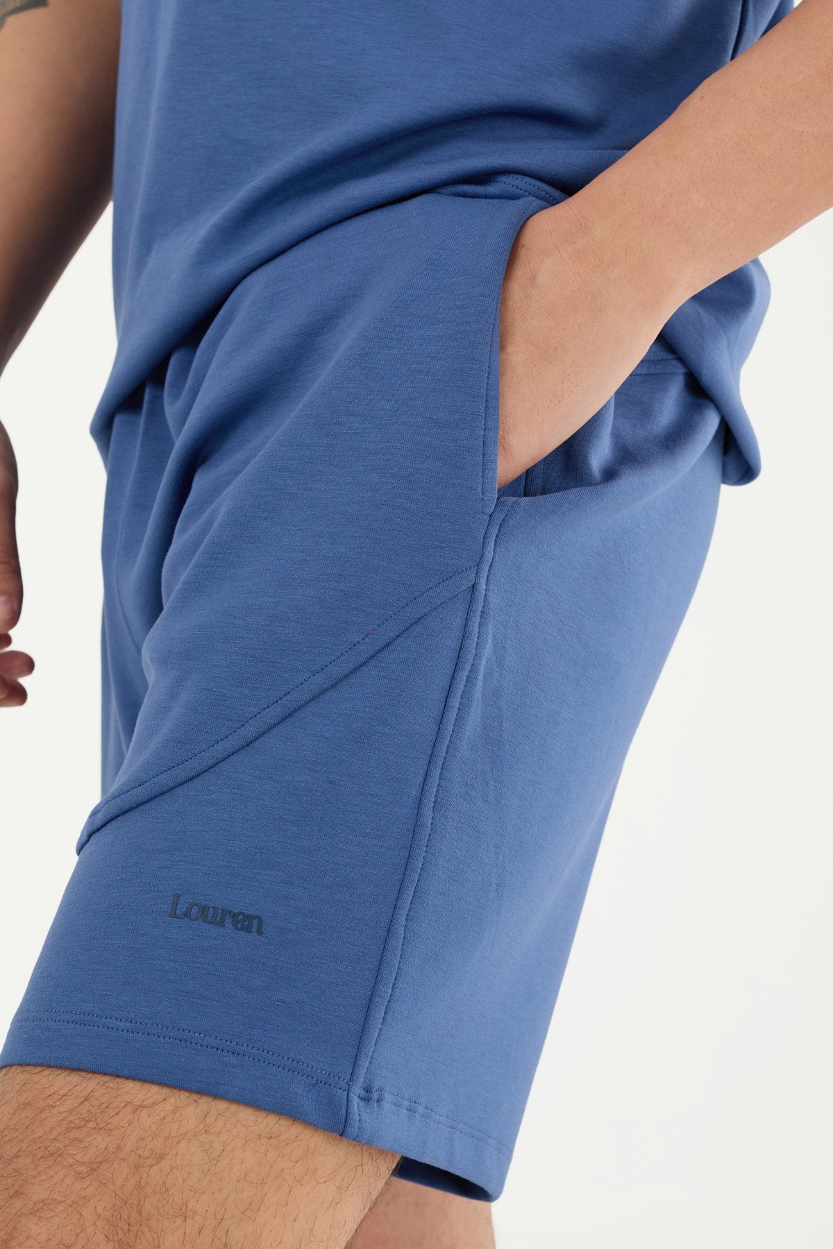 W860 Modal Kumaş Lastik Detyalı Penye Şort