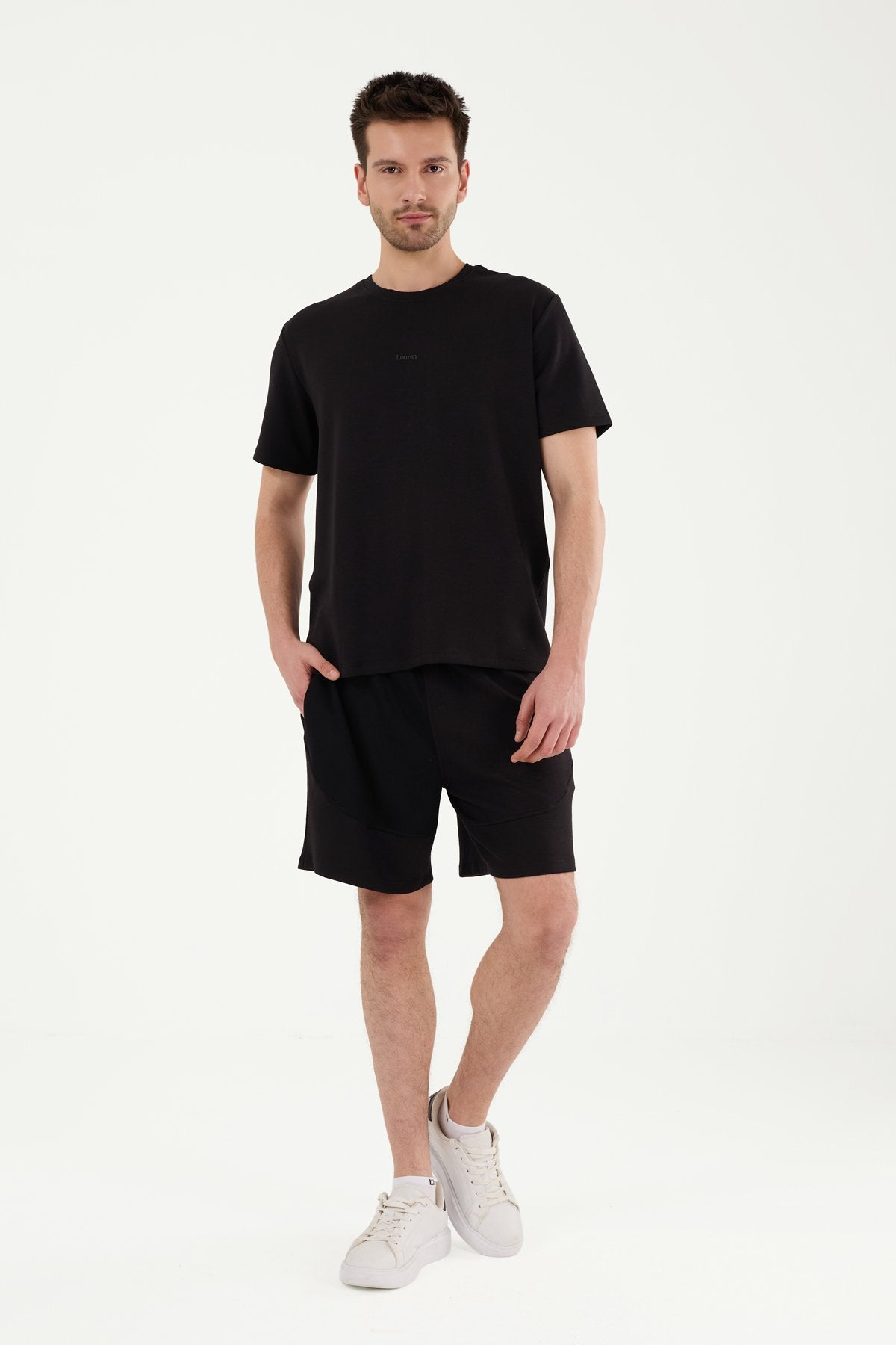 W857 Modal Kumaş Bisiklet Yaka T-shirt