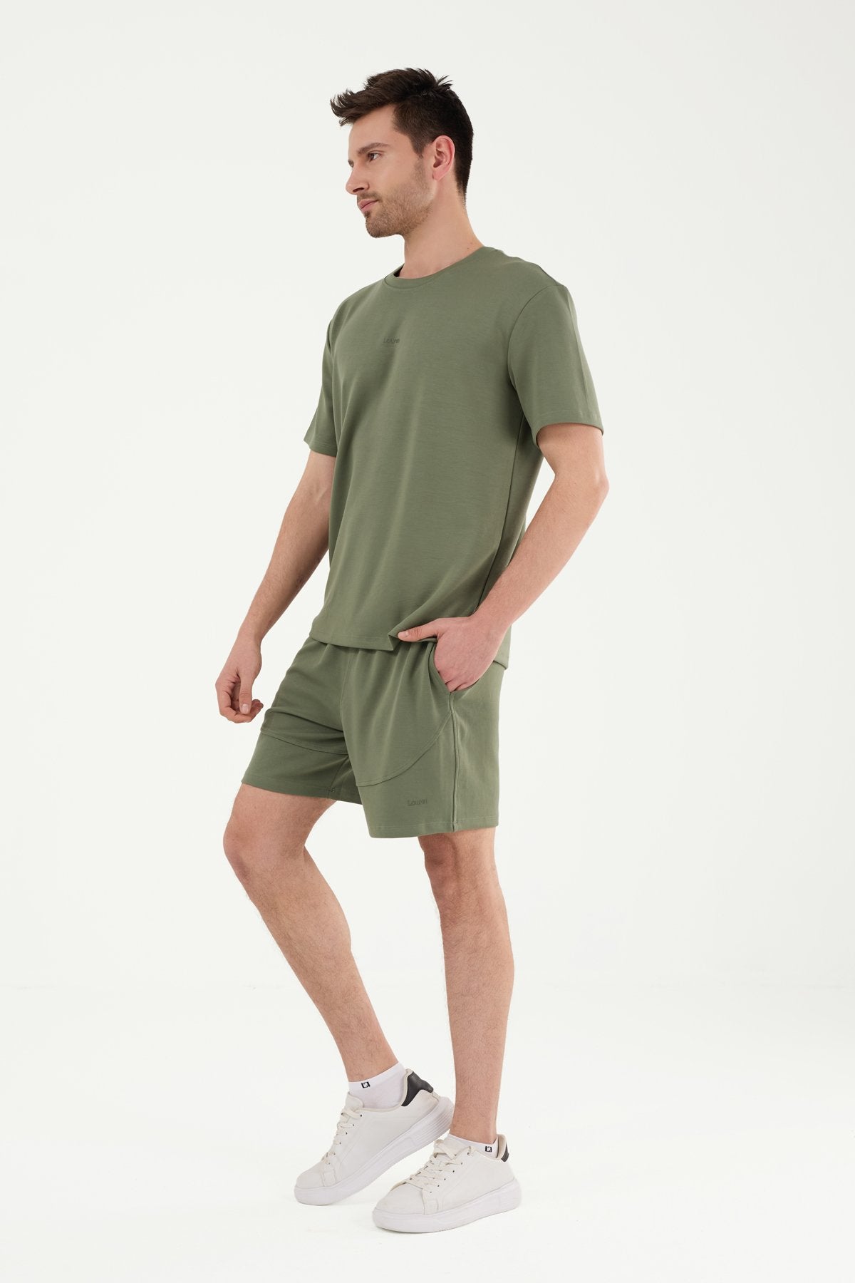 W857 Modal Kumaş Bisiklet Yaka T-shirt