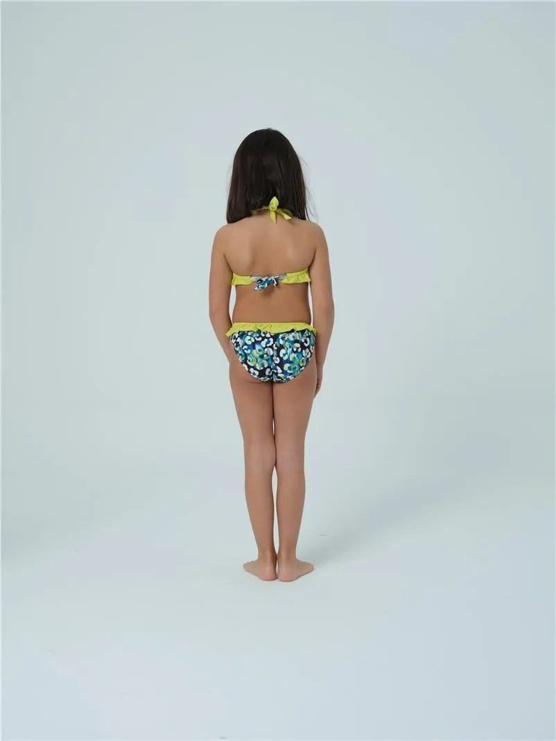 KÇ7503 Kız Çocuk Bikini Takımı - Yeşil
