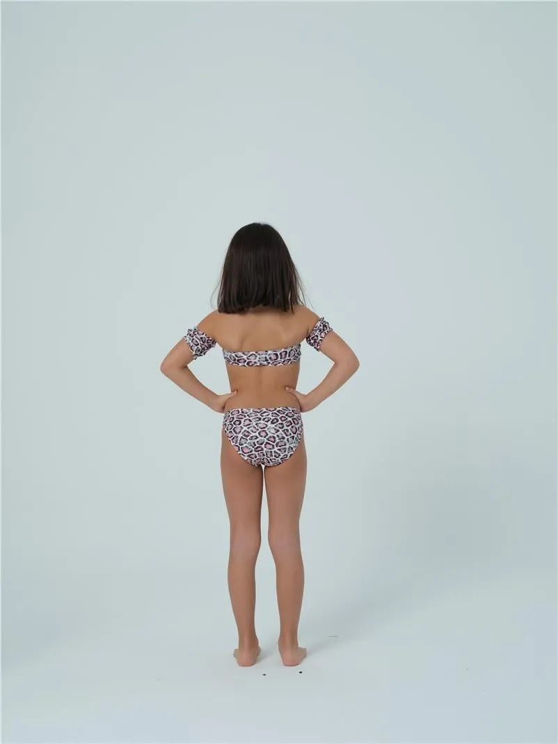 KÇ7504 Kız Çocuk Bikini Takım - Pembe