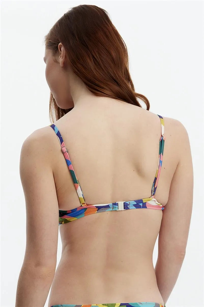 MM8502 Double Push Up Bikini Üstü - Desenli
