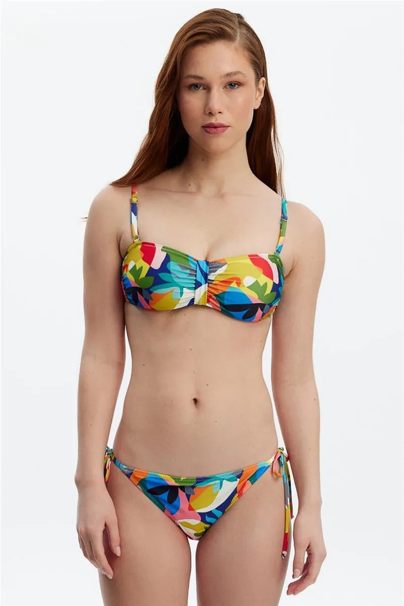 MM8504 İpli Bikini Alt - Desenli