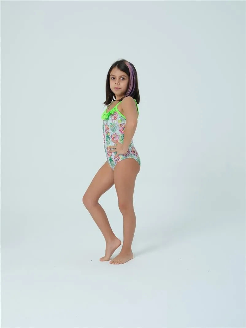 KÇ7510 Kız Çocuk Mayo - Yeşil