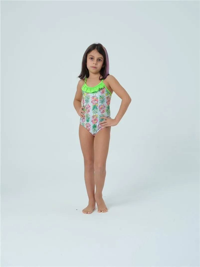 KÇ7510 Kız Çocuk Mayo - Yeşil