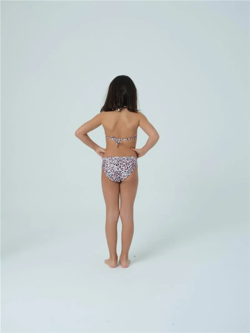 KÇ7511 Kız Çocuk Üçgen Bikini - Pembe