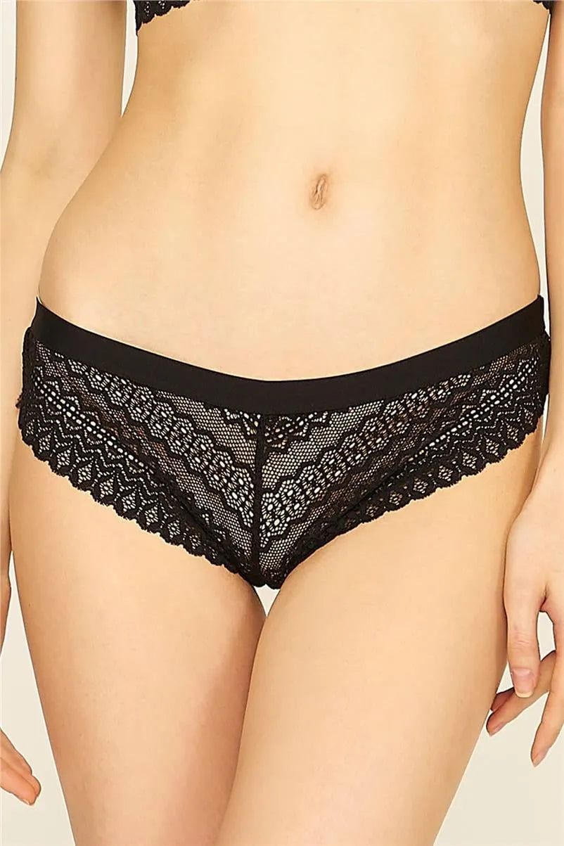 U315 Dantelli Külot - Siyah