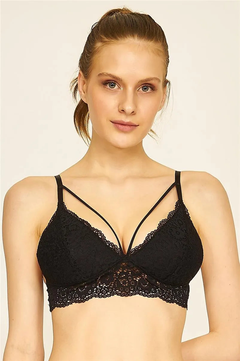 U310 Üçgen Kaplı Bralet - Siyah