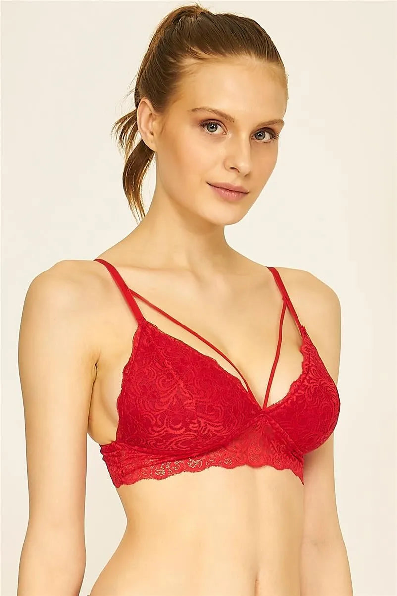 U310 Üçgen Kaplı Bralet - Bordo