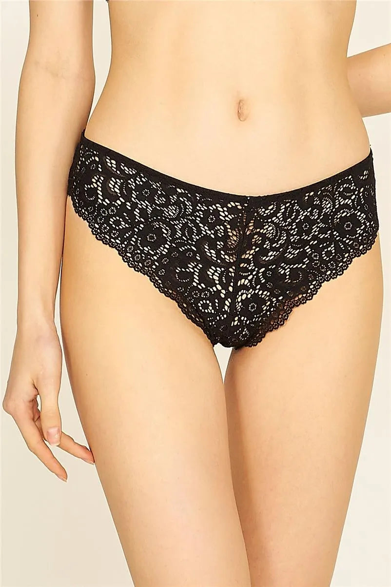 U311 Brazilian Dantelli Külot - Siyah