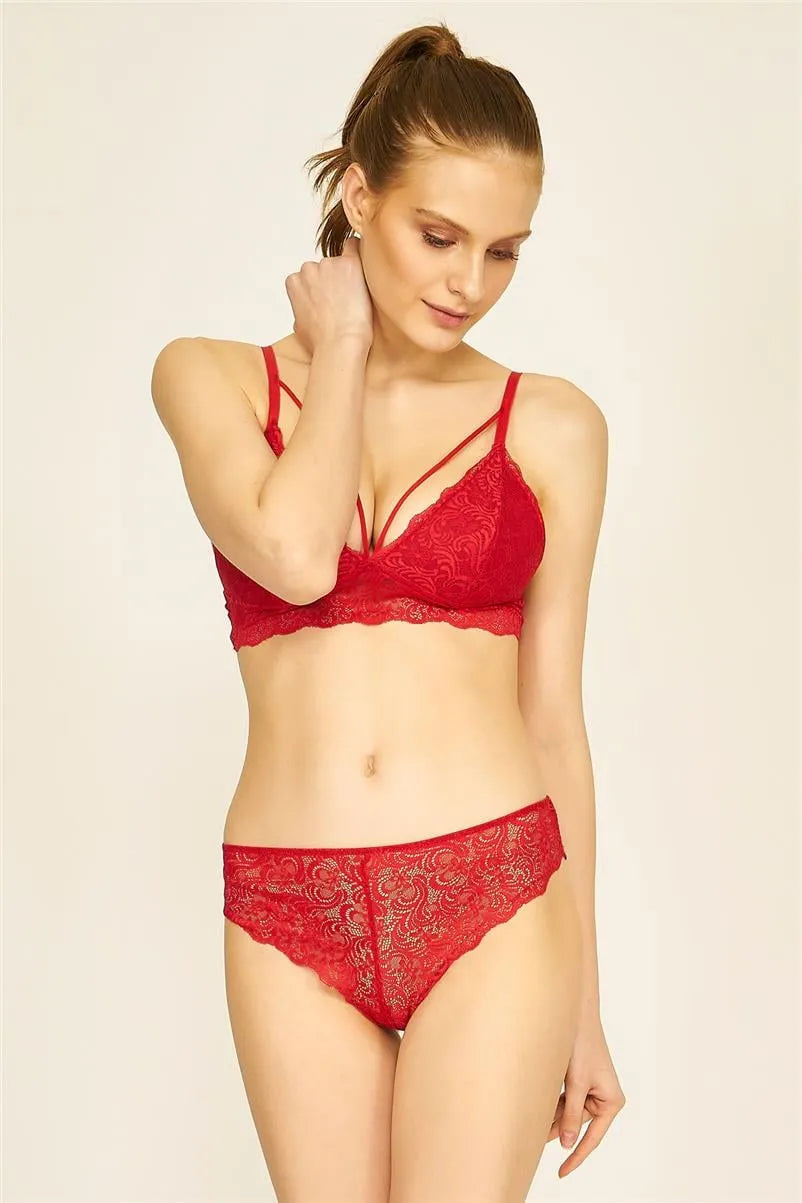 U311 Brazilian Dantelli Külot - Bordo