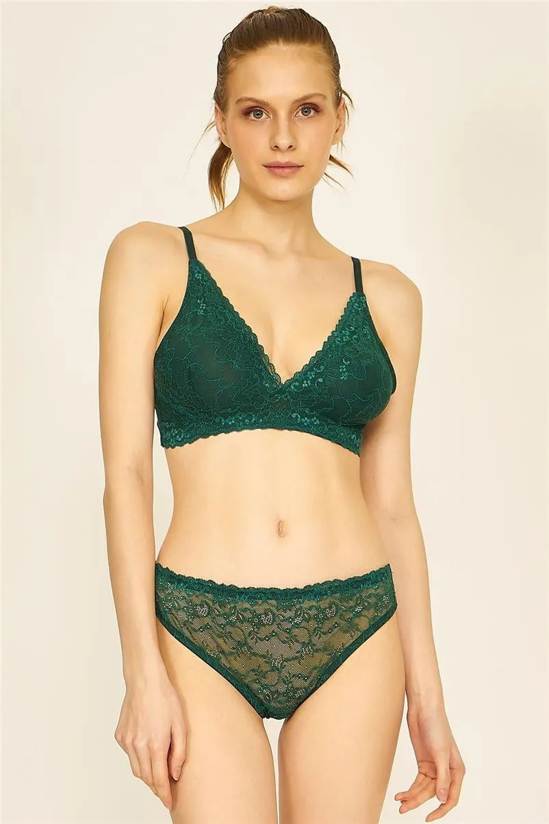 U312 Dantelli Bralet - Yeşil