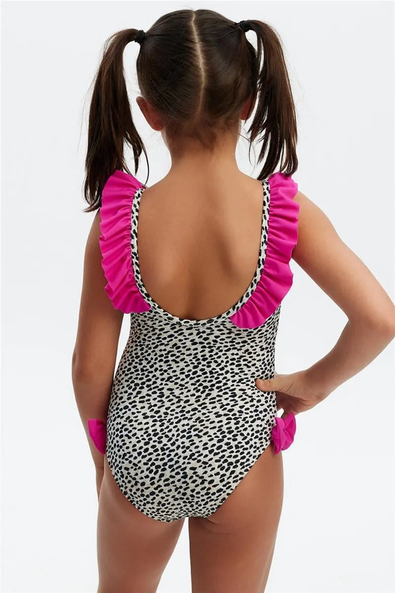 KÇ7751 Fırfırlı Mayo - Leopar