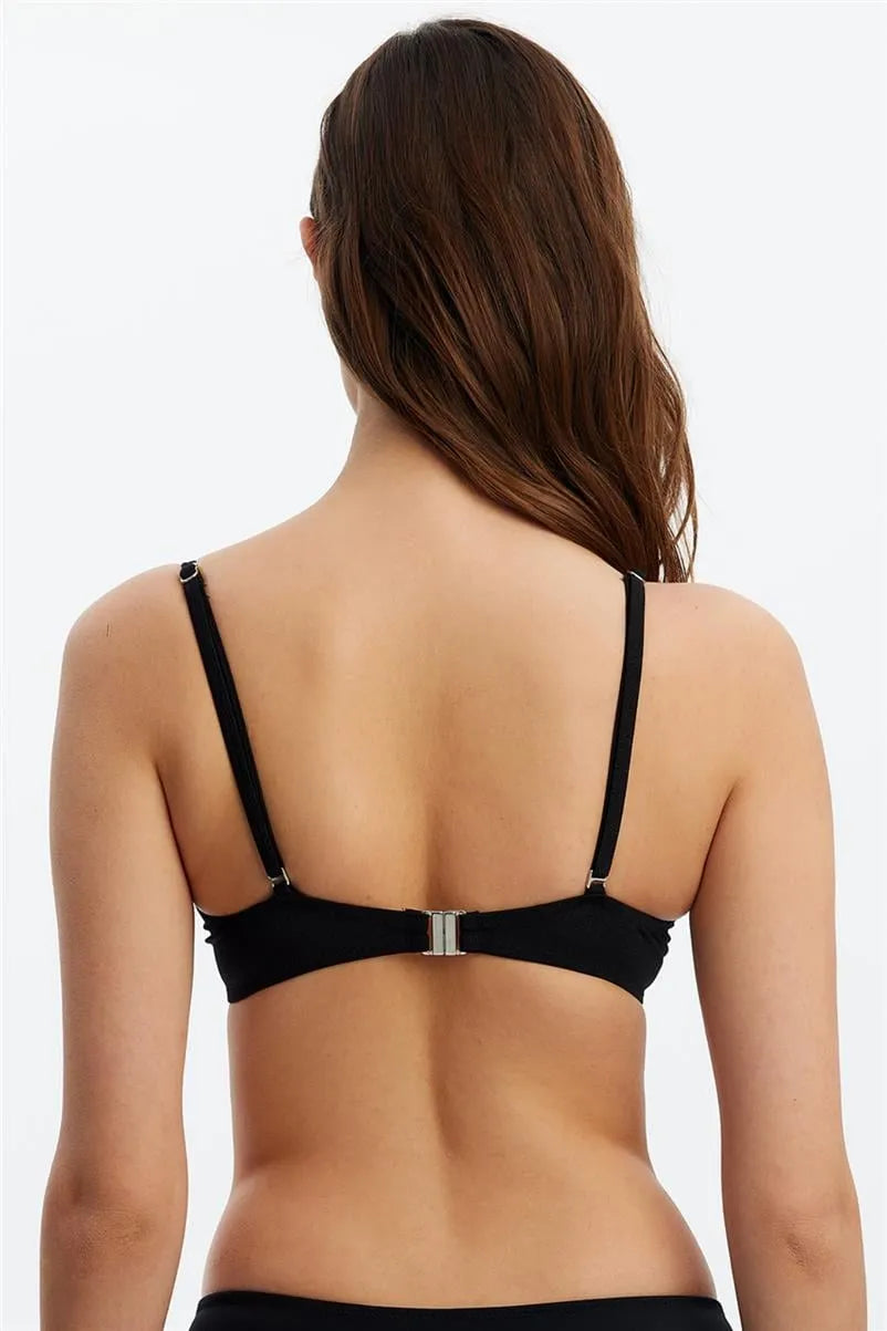 MM8524 Dönmeli Kap Bikini Üstü - Siyah