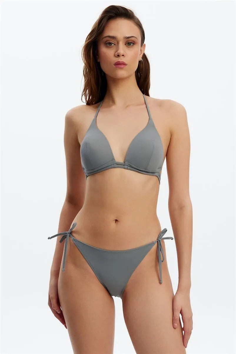 MM8504 İpli Bikini Alt - Gri