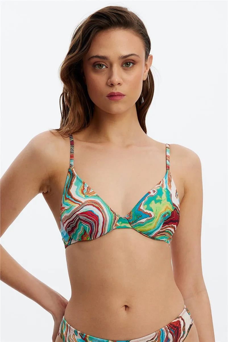 MM8516 Telli Üçgen Üst - Tarçın