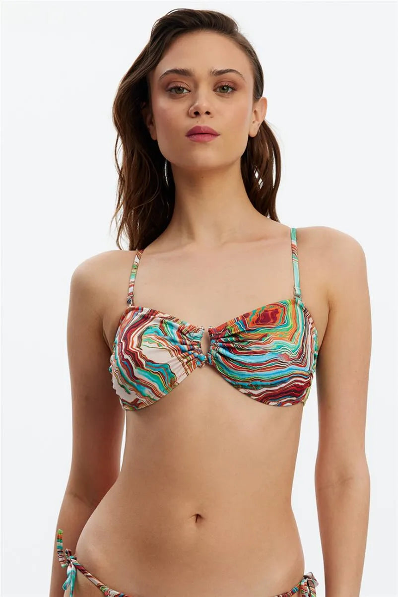 MM8518 U Telli Straplez Üst - Tarçın