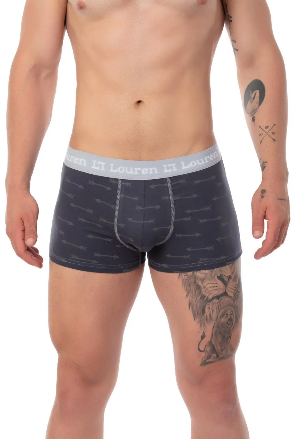 Antrasit Erkek 3'lü Boxer Seti – Oklu Model