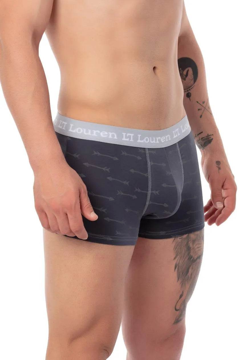 Antrasit Erkek 3'lü Boxer Seti – Oklu Model