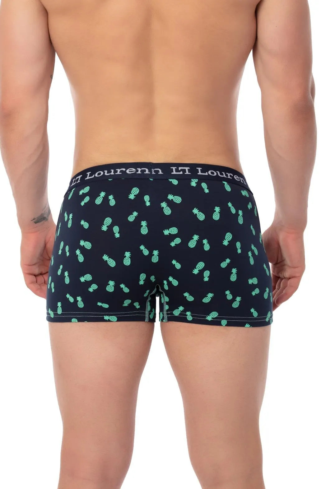 Lacivert Ananas Desenli Erkek 3'lü Boxer Seti