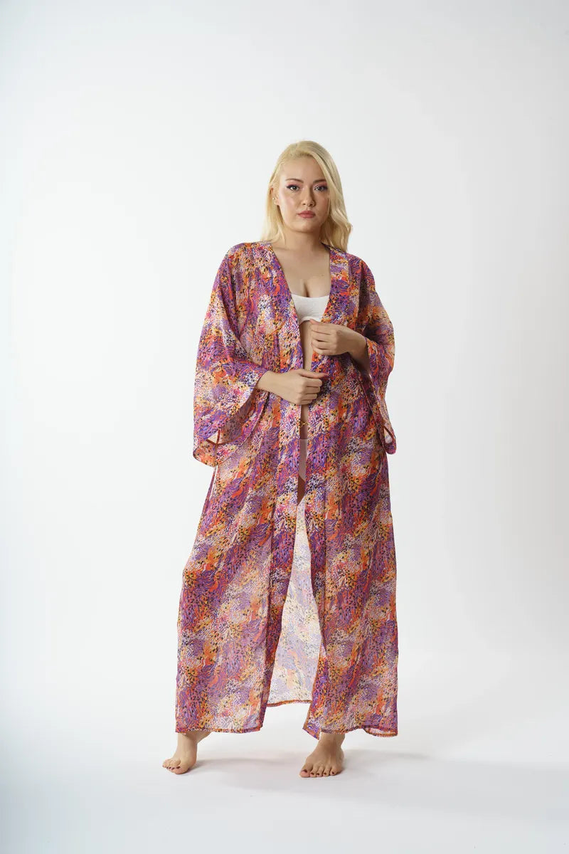 P5811 Uzun Kimono Pareo - Oranj