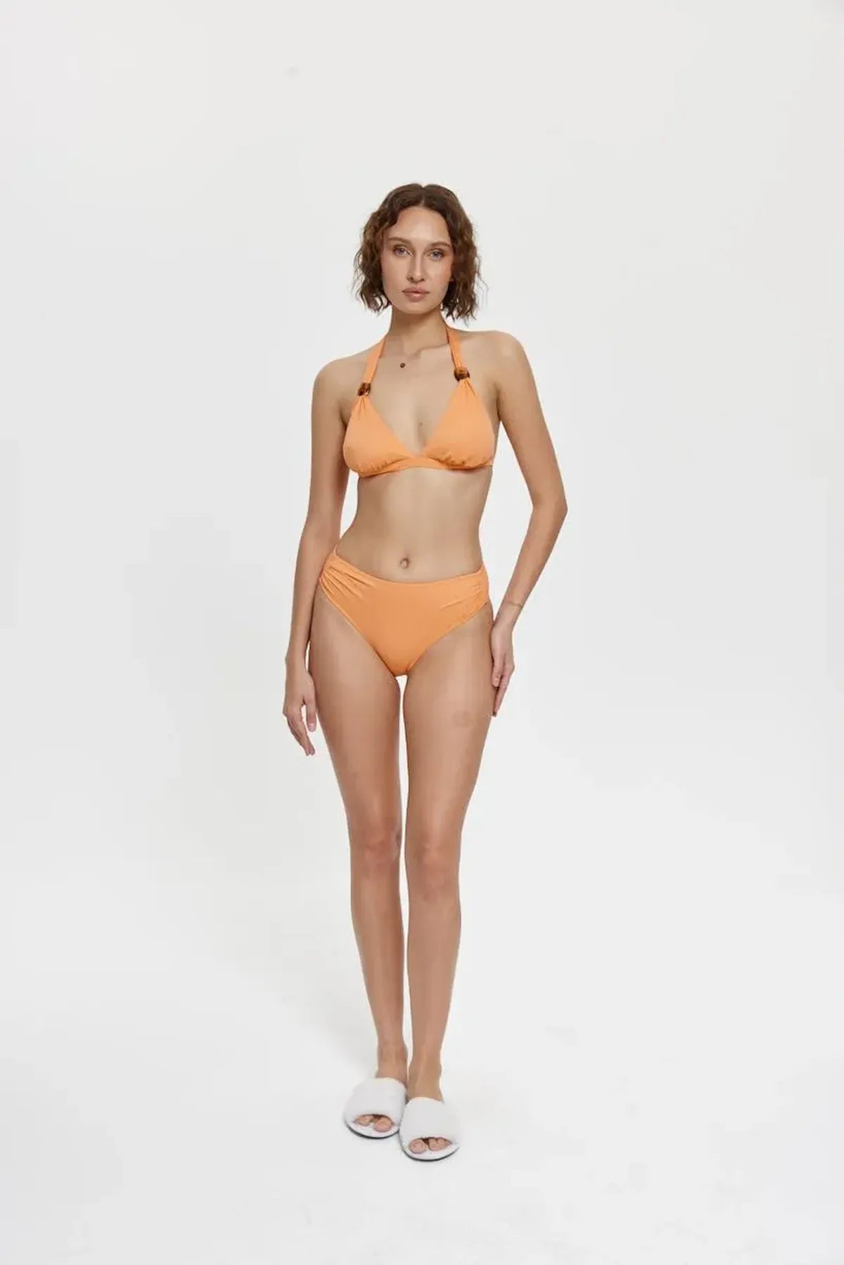 B11001 Sabit Üçgen Bikini Takım - Oranj