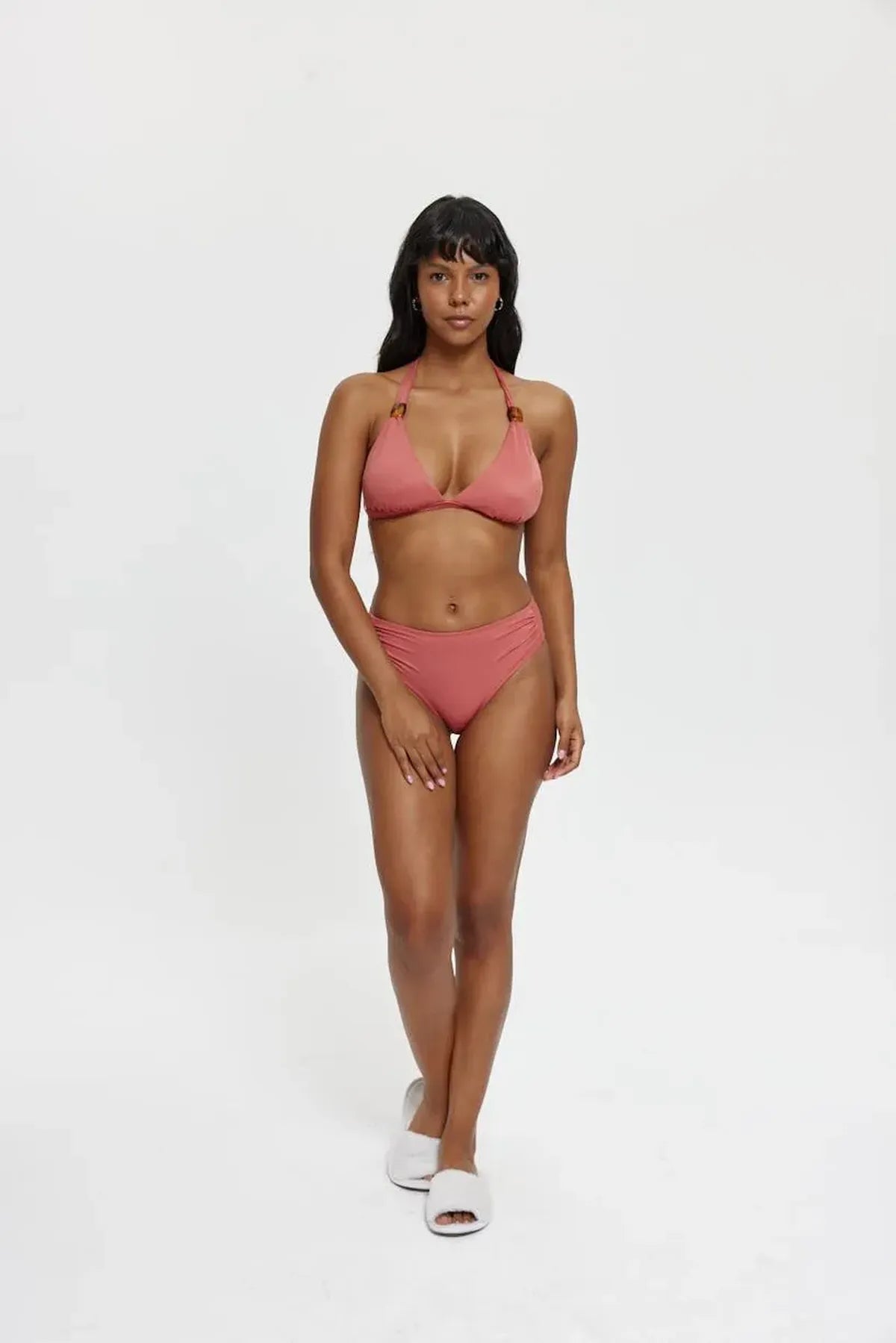 B11001 Sabit Üçgen Bikini Takım - Bordo