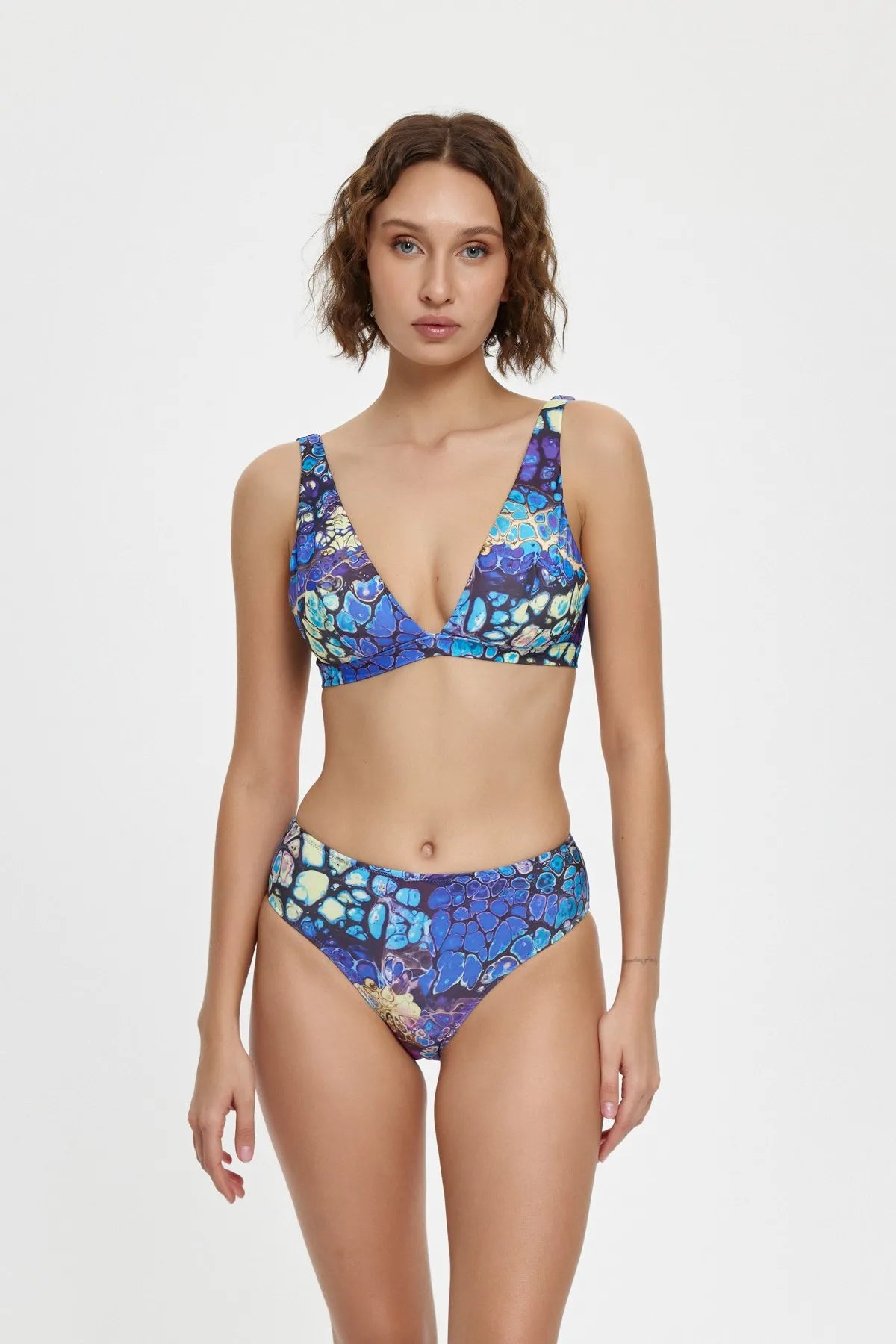 B11027 Uzun Üçgen Bikini Takımı - Mor