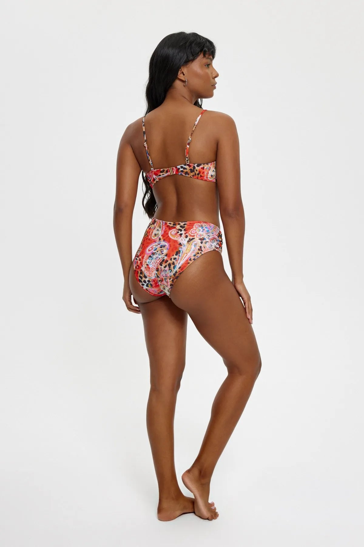 B11035 Boş Kaplı Straplez Bikini Takımı - Kırmızı