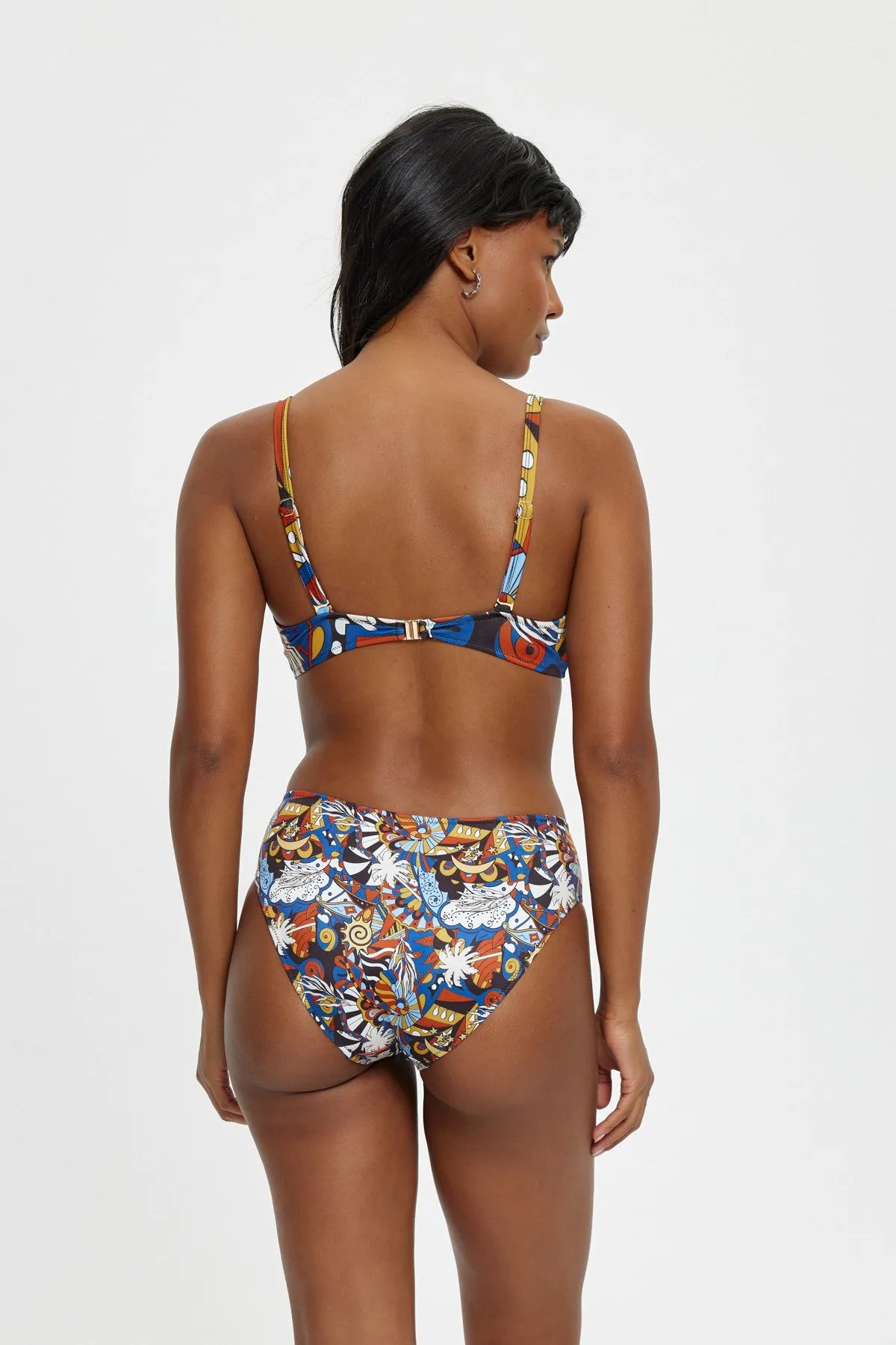B11071 Boş Kaplı Toparlayıcı Bikini Takım - İndigo