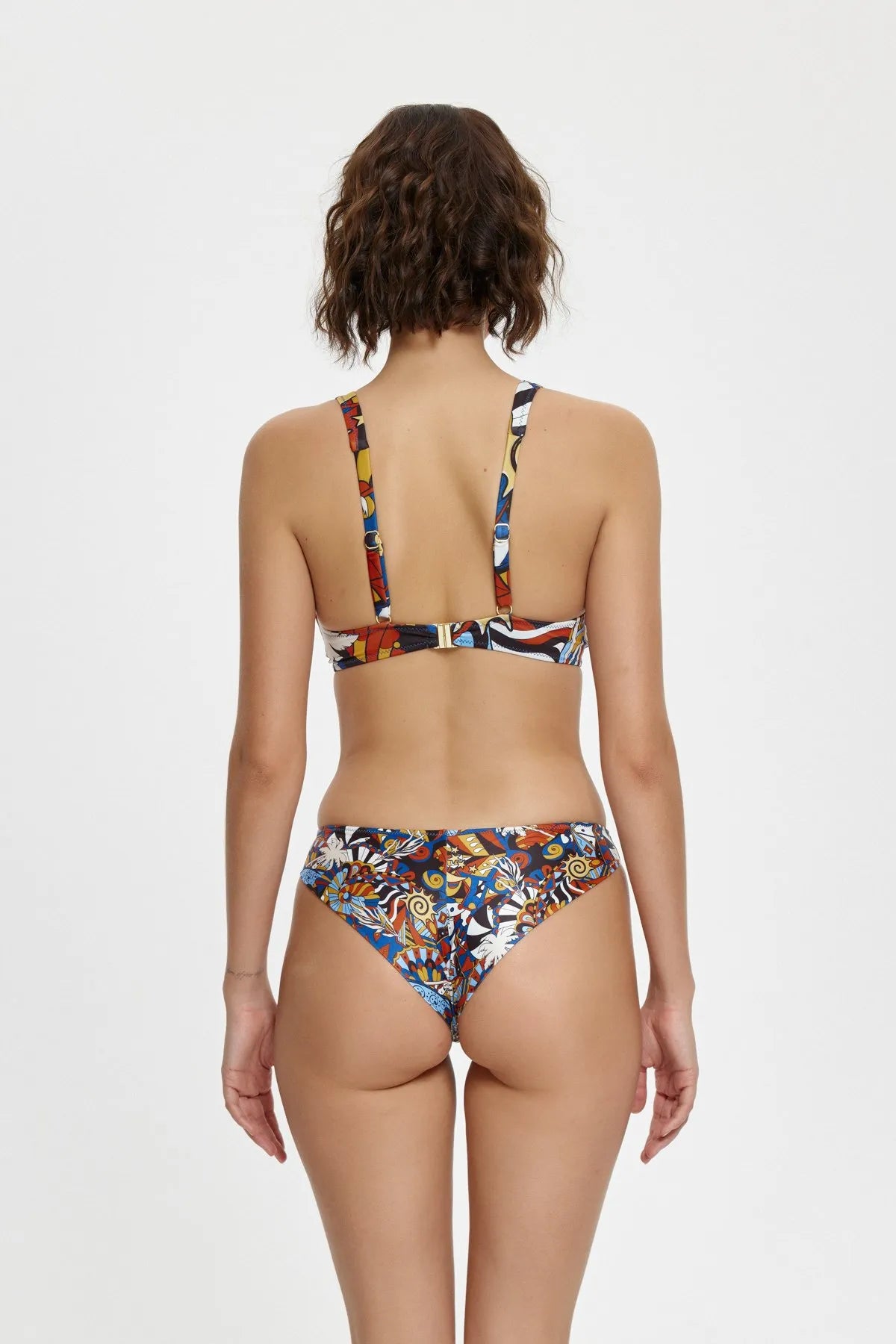 B11073 Uzun Üçgen Arkası Brazilian Bikini Takımı - İndigo