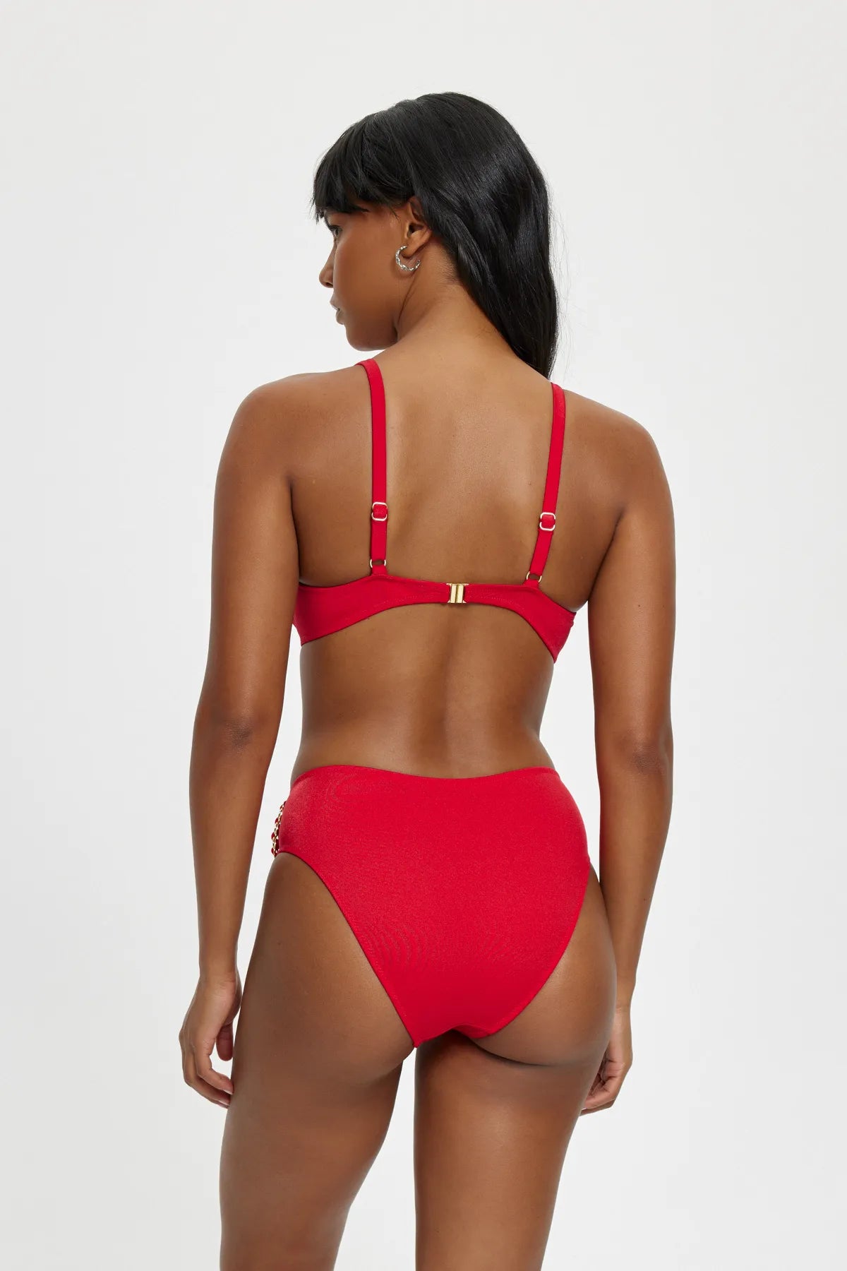 B11081 Asansörlü Toparlayıcı Bikini Takım - Kırmızı