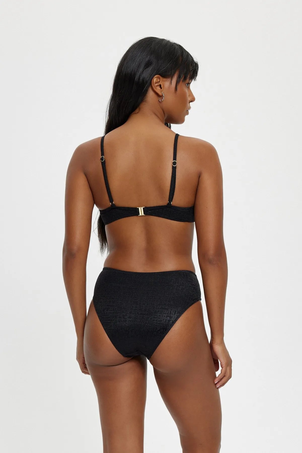 B11082 Boş Kaplı Bikini Takım - Siyah