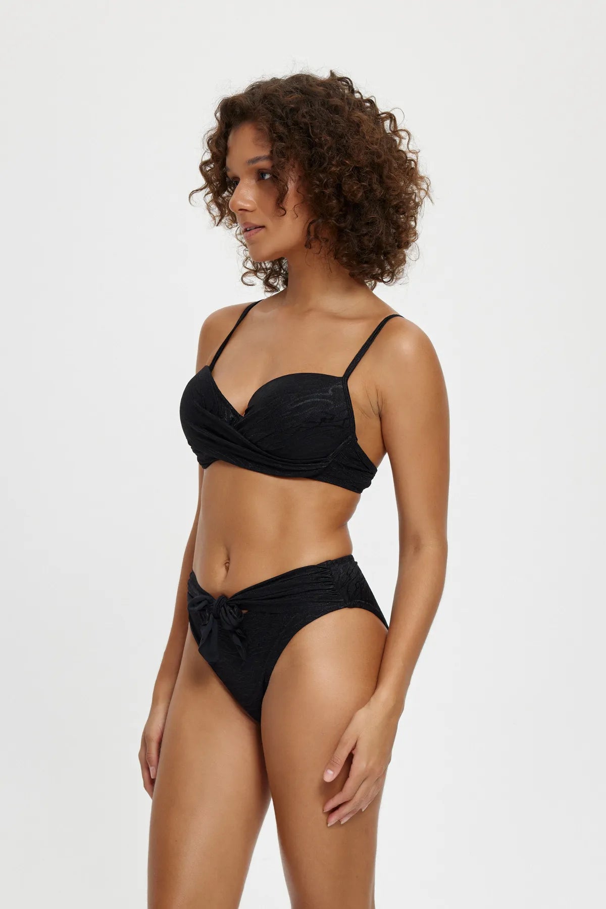 B11105 Döner Kaplı Bikini Takımı - Siyah
