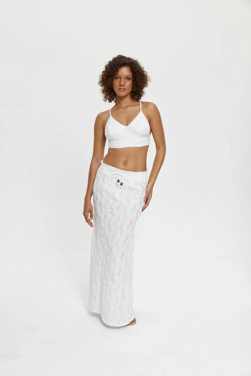 P15110 Sırtı Bağcıklı Bluz - Ekru