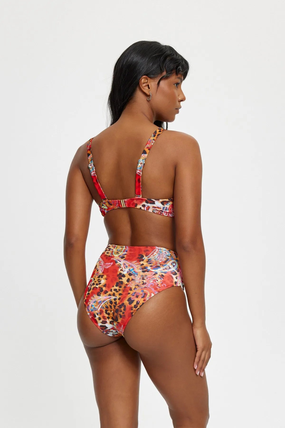 B11036 Geniş Üçgen Toparlayıcı Bikini Takımı - Kırmızı