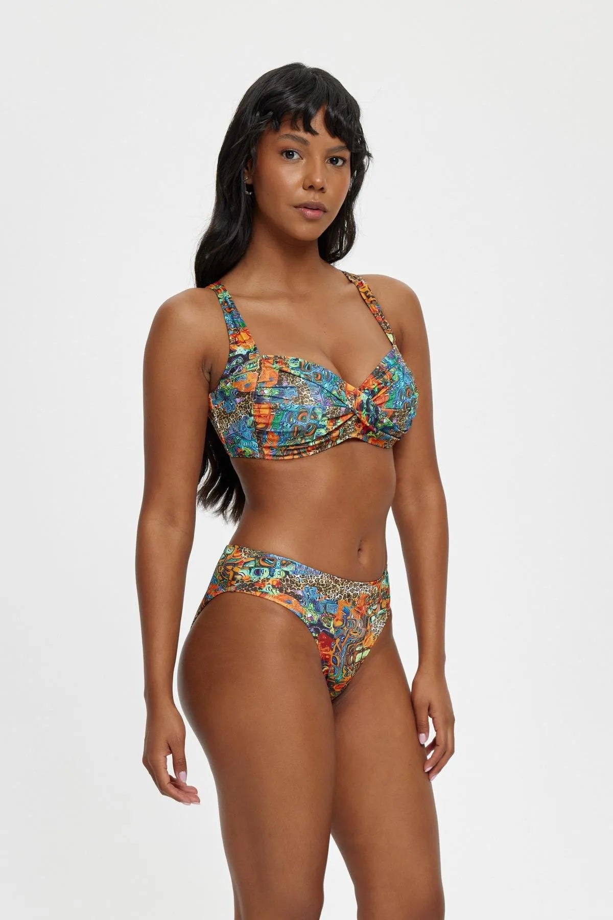 B11018 Boş Kaplı Toparlayıcı Bikini Takımı - Oranj