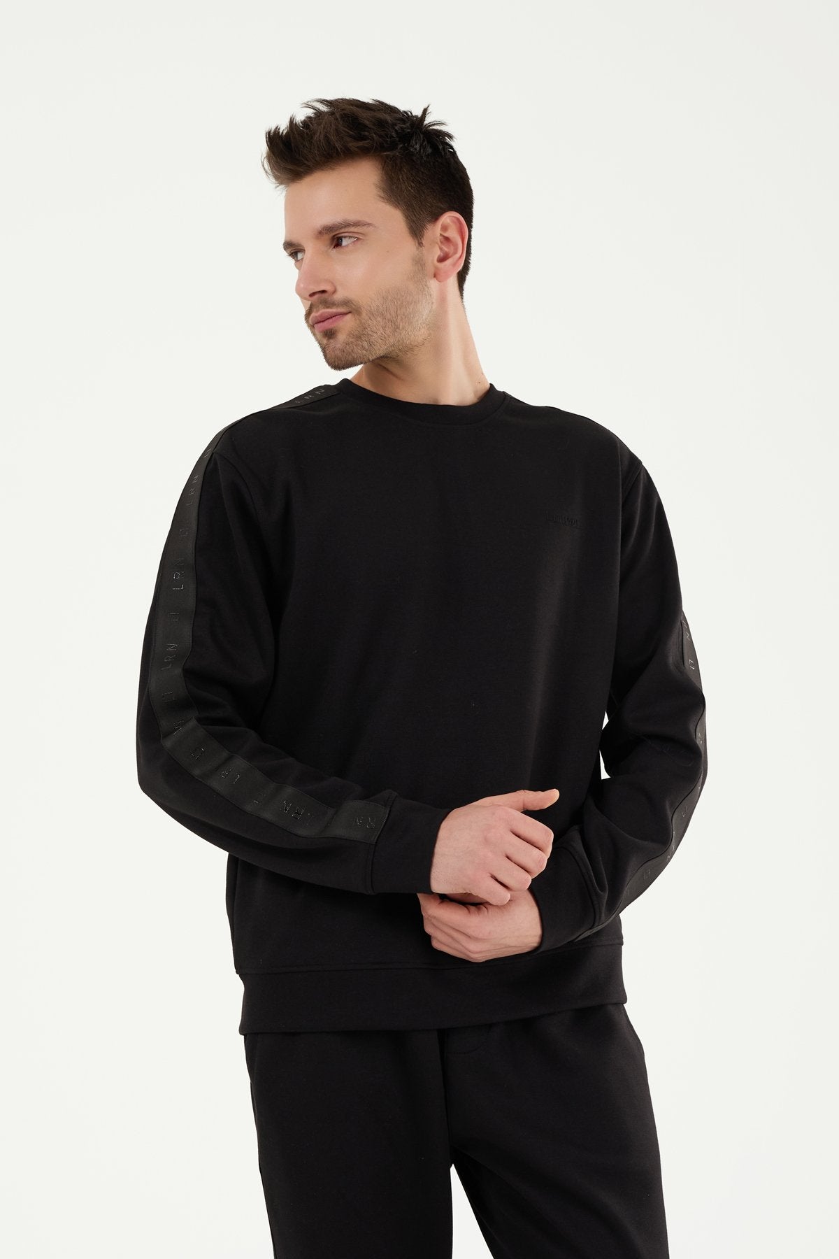 W850 Lastik Detaylı Bisiklet Yaka Sweat