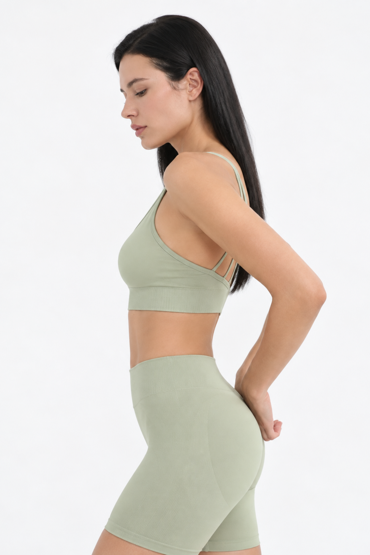 Seamless Çapraz Askılı Spor Bra W263 - Mint Yeşil