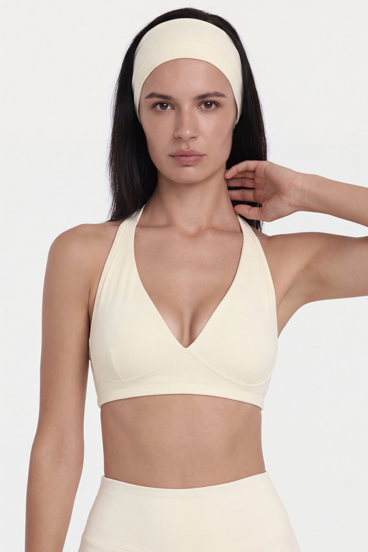 İnce Askı V Yaka Spor Bra W588 - Sarı