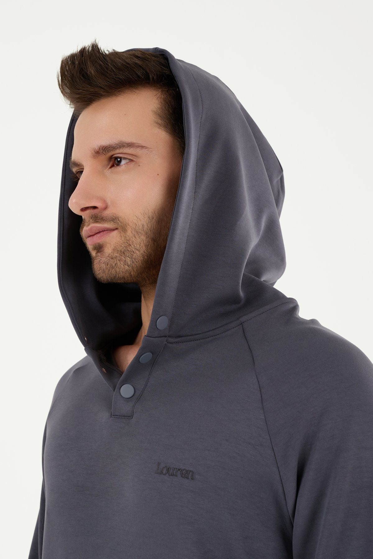 W861 Modal Kumaş Kapüşonlu Spor Üst