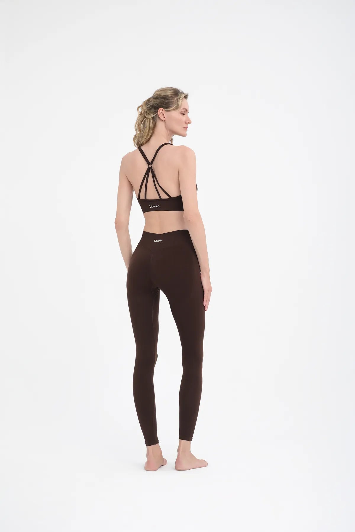 W253 Push Up Toparlayıcı Dikişsiz Spor Tayt - Kahverengi