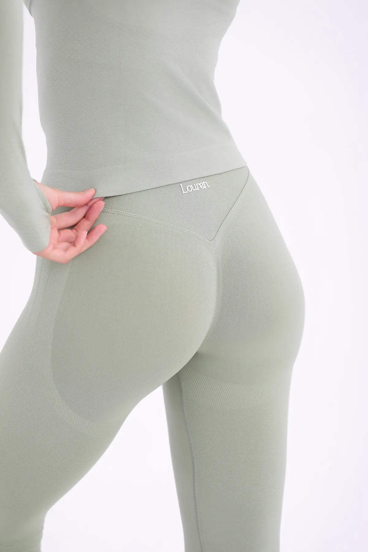 W253 Push Up Toparlayıcı Dikişsiz Spor Tayt - Mint Yeşil