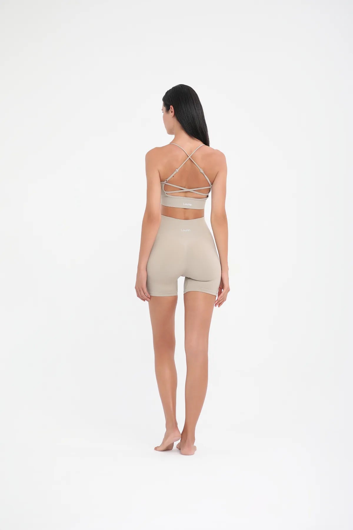 W271 Push Up Toparlayıcı Dikişsiz Sport Şort - Ekru