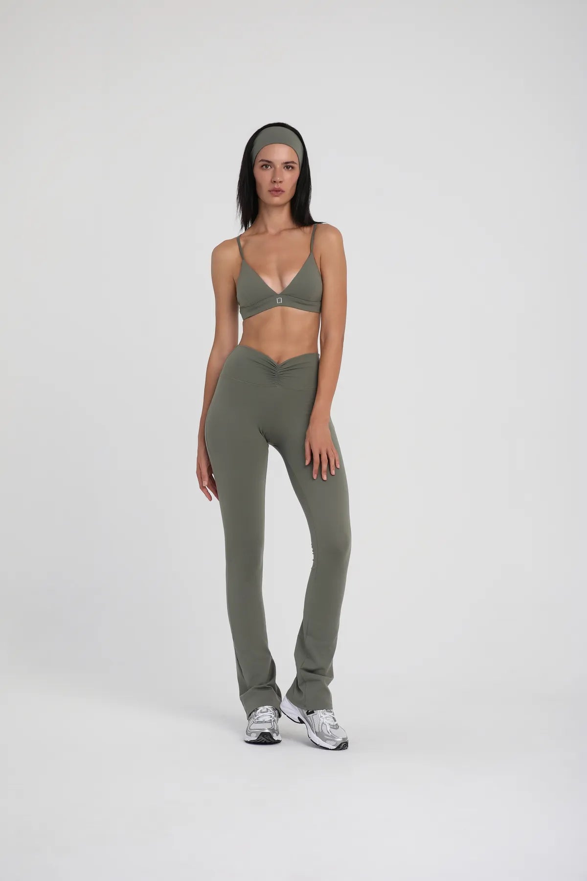 Yüksek Bel Toparlayıcı Uzun Tayt - Yeşil