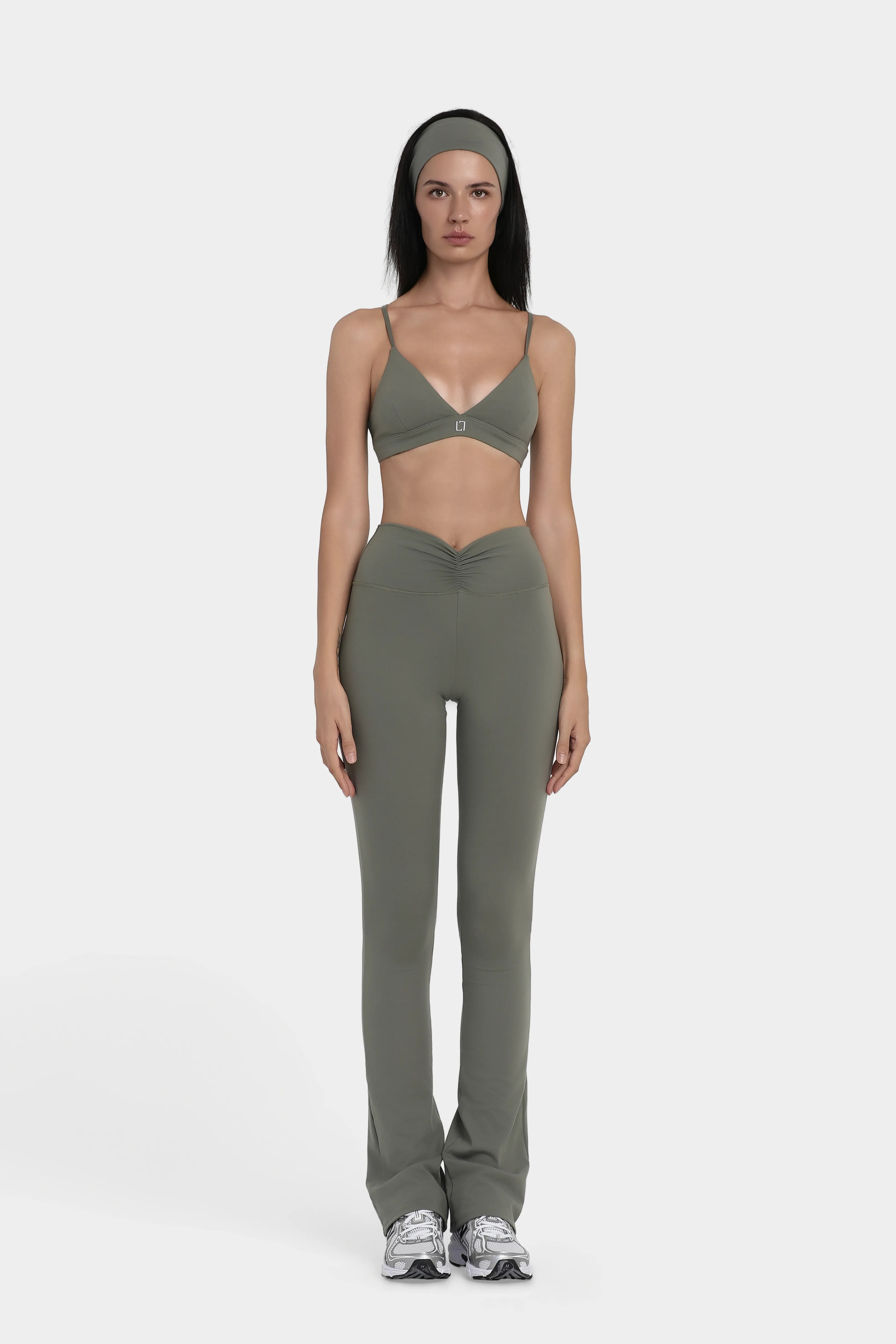 Yüksek Bel Toparlayıcı Uzun Tayt - Yeşil