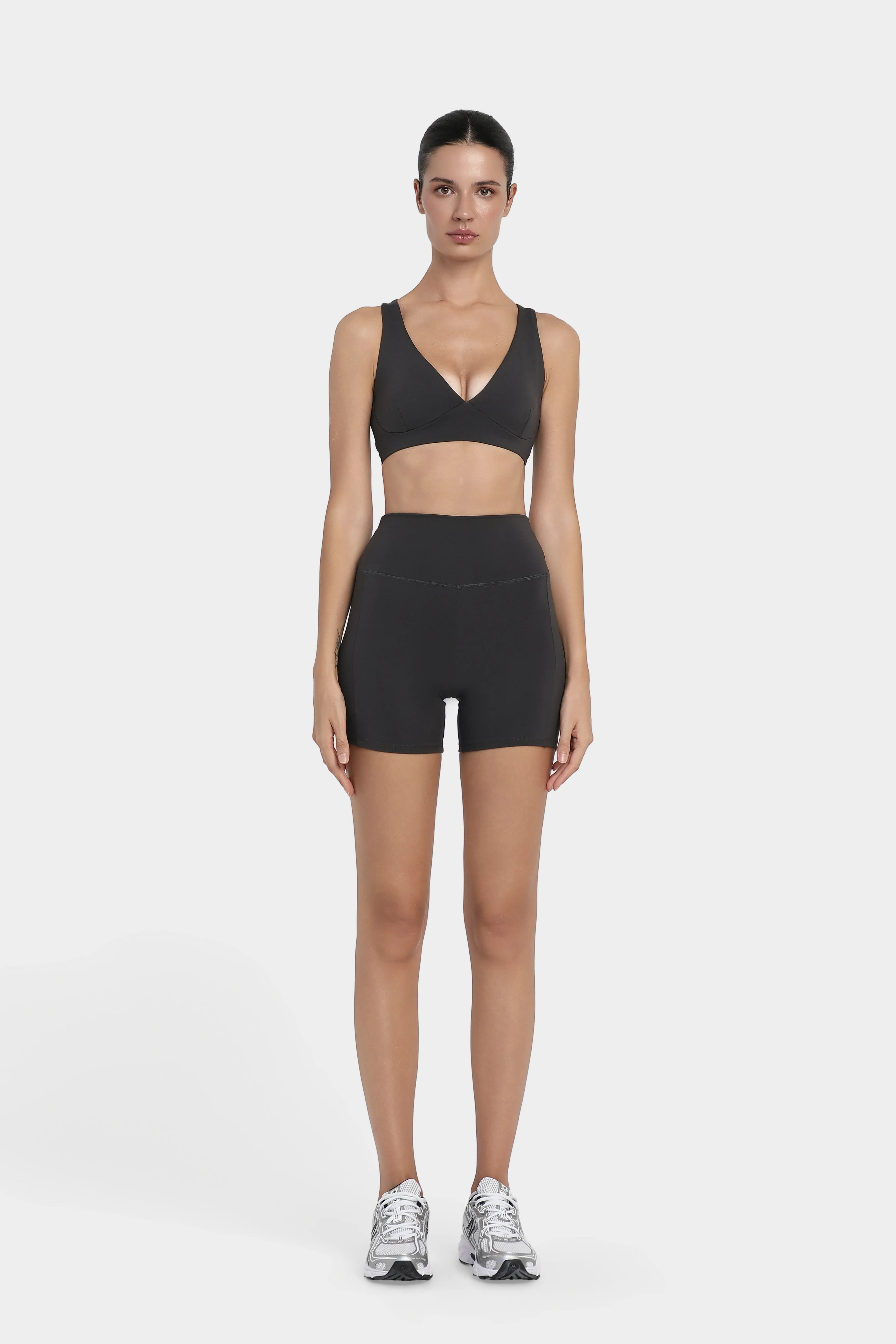 Kısa Sporcu Tayt - Antrasit