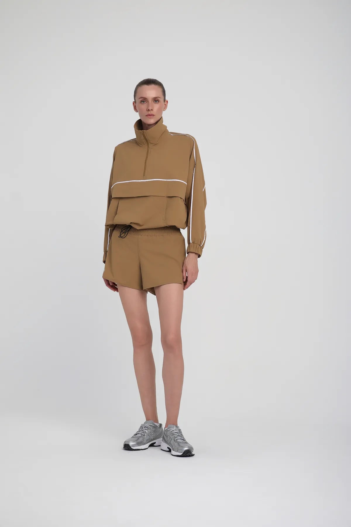 Oversize Koşucu Üst - Camel