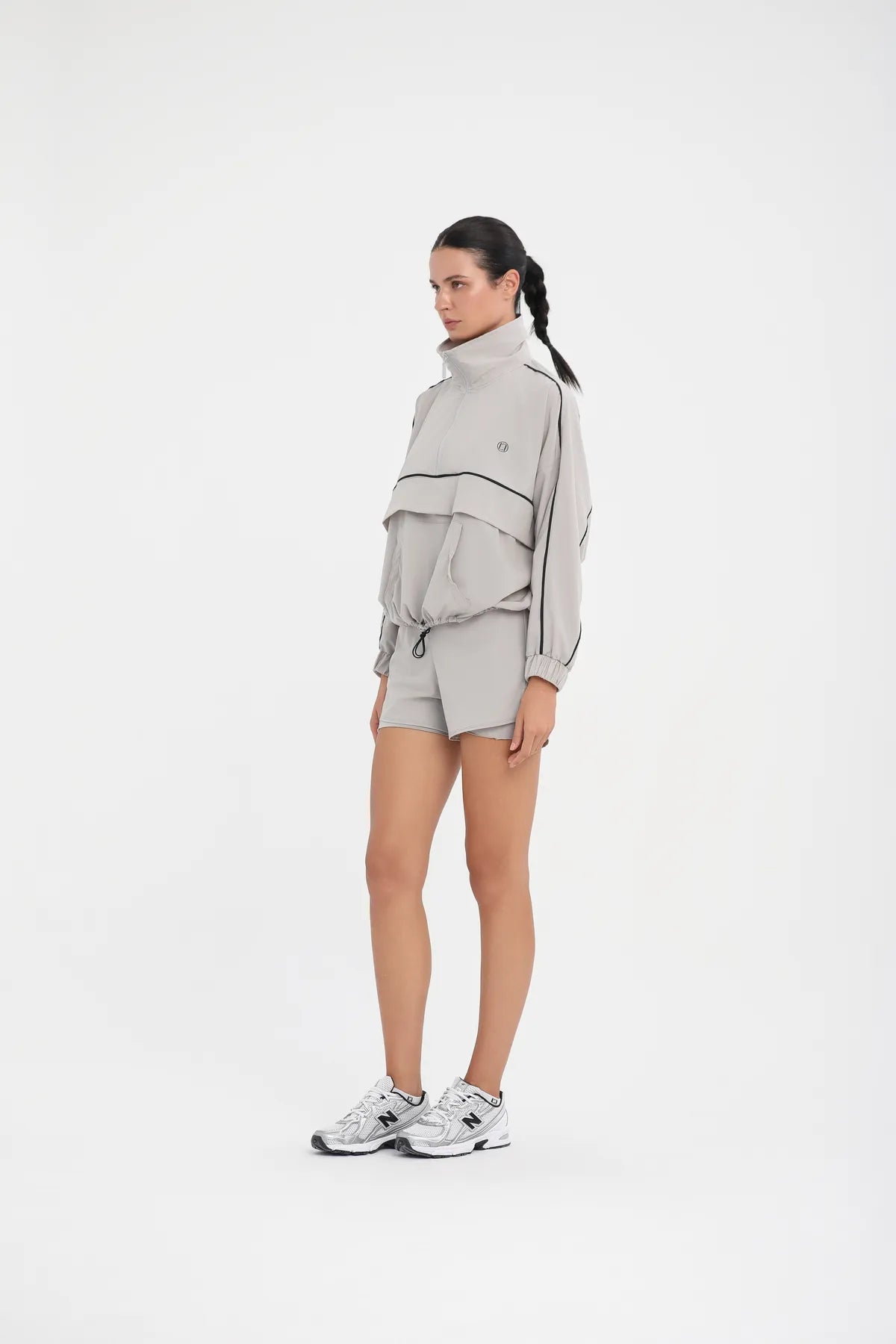 Oversize Koşucu Üst - Gri